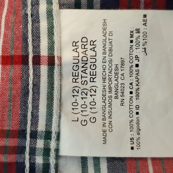 Old Navy plaid button down shirt, Size 12 - Picture 3 of 3